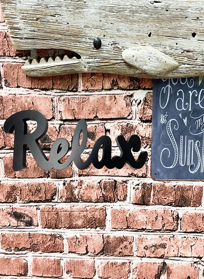 GAPLUM Black Hanging Wooden Relax Cut-Out Block Letters Wall Sign Free Standing Tabletop Words Sign - Image 4